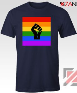 BLM Pride Rainbow Navy Blue Tshirt