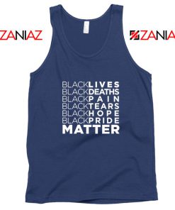 Black Lives Deaths Navy Blue Tank Top