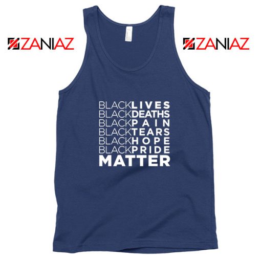 Black Lives Deaths Navy Blue Tank Top