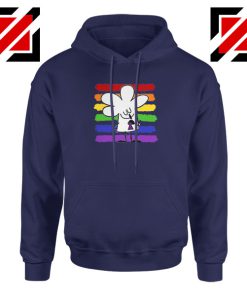 Cartoon Peace Navy Blue Hoodie