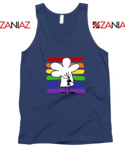 Cartoon Peace Navy Blue Tank Top