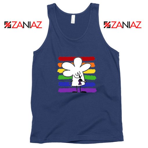 Cartoon Peace Navy Blue Tank Top