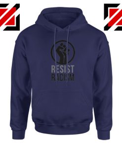 Cheap Resist Racism Navy Blue Hoodie