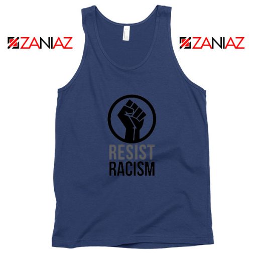 Cheap Resist Racism Navy Blue Tank Top