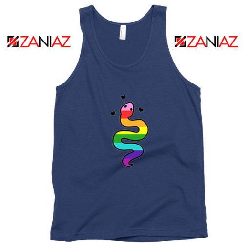 Gay Pride Snake Navy Blue Tank Top