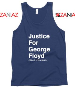 Justice for George Floyd Navy Blue Tank Top