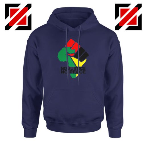 No Justice No Peace Navy Blue Hoodie