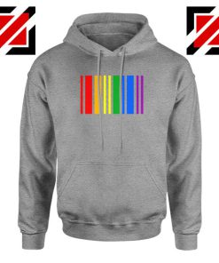 Rainbow Barcode Sport Grey Hoodie