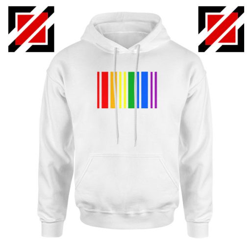 Rainbow Barcode White Hoodie