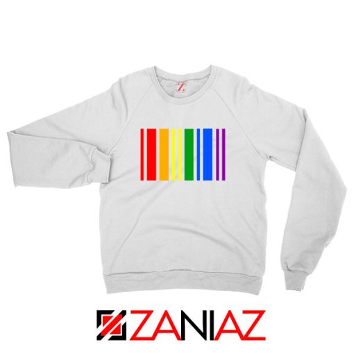 Rainbow Barcode White Sweatshirt