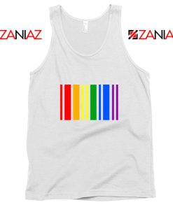 Rainbow Barcode White Tank Top