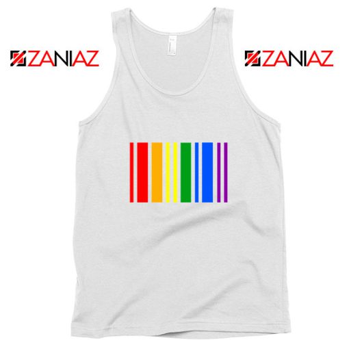 Rainbow Barcode White Tank Top