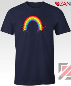 Rainbow Cat Navy Blue Tshirt