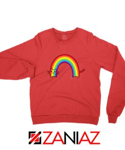 Rainbow Cat Red Sweatshirt