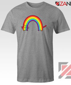 Rainbow Cat Sport Grey Tshirt