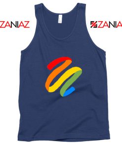 Rainbow Ribbon Navy Blue Tank Top