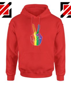 Sign Of Peace Rainbow Red Hoodie