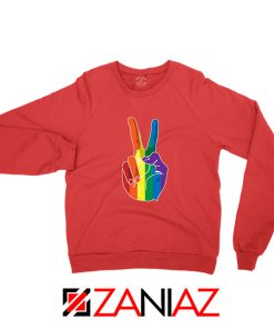 Sign Of Peace Rainbow Red Sweatshirt