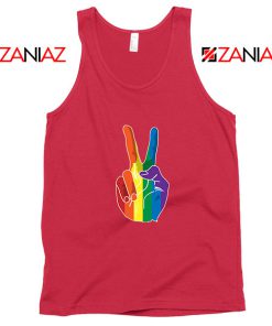 Sign Of Peace Rainbow Red Tank Top