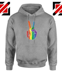 Sign Of Peace Rainbow Sport Grey Hoodie