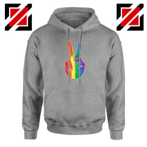 Sign Of Peace Rainbow Sport Grey Hoodie