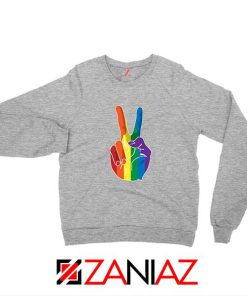 Sign Of Peace Rainbow Sport Grey Sweatshirt