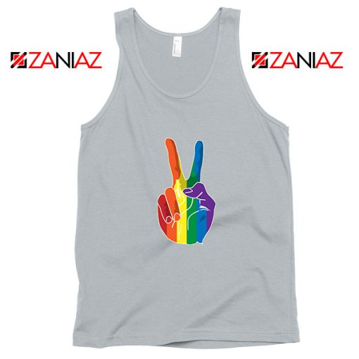 Sign Of Peace Rainbow Sport Grey Tank Top