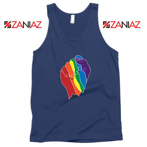 Sign Of Unity Rainbow Navy Blue Tank Top