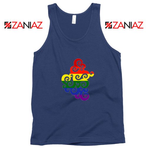 Swirly Pride Navy Blue Tank Top