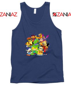 The Best 90s Cartoons Navy Blue Tank Top