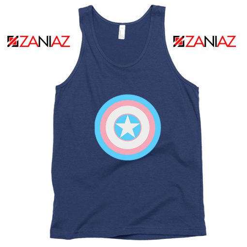 Trans Shield Pride Navy Blue Tank Top