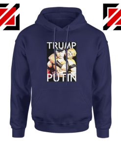 Trump and Putin Navy Blue Hoodie