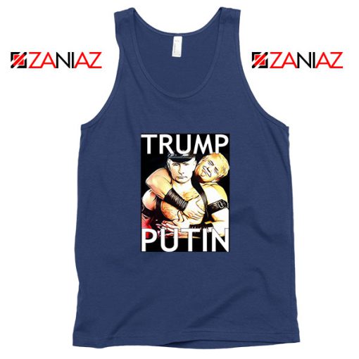 Trump and Putin Navy Blue Tank Top