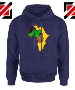 African American Women Navy Blue Hoodie