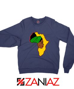 African American Women Navy Blue Sweatshirt