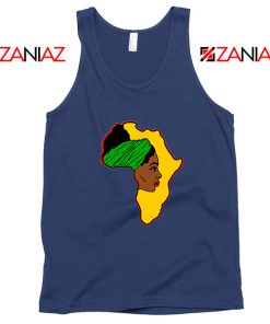 African American Women Navy Blue Tank Top