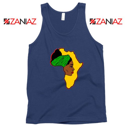 African American Women Navy Blue Tank Top