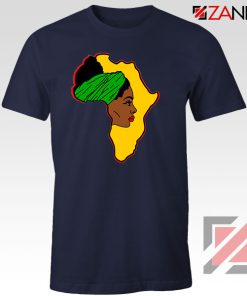 African American Women Navy Blue Tshirt