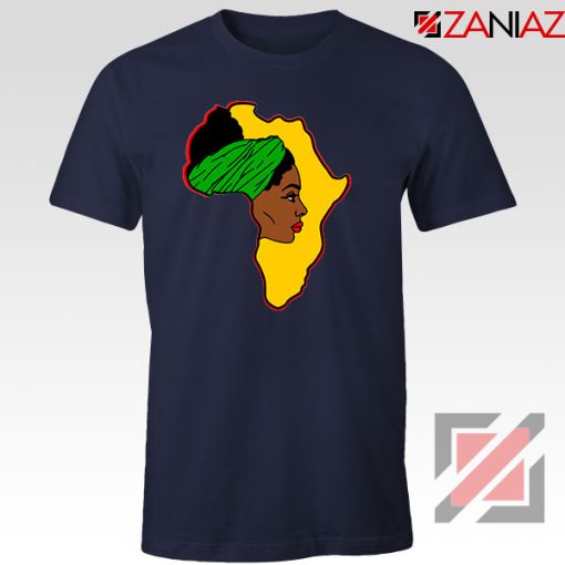 African American Women Navy Blue Tshirt