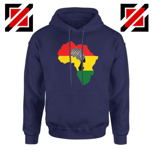 African Black Women Navy Blue Hoodie