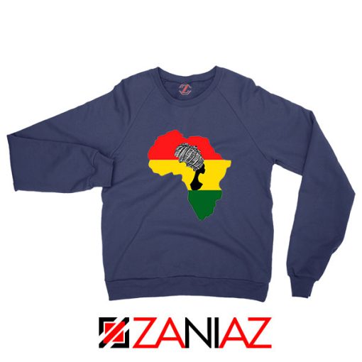 African Black Women Navy Blue Sweatshirt