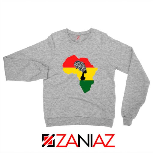 African Black Women Sport Grey Sweatshirt