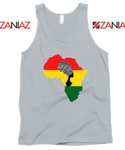 African Black Women Sport Grey Tank Top