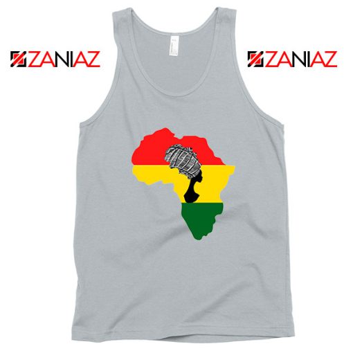 African Black Women Sport Grey Tank Top