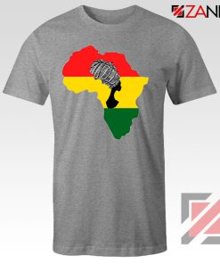 African Black Women Sport Grey Tshirt