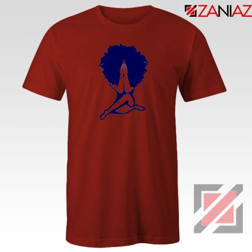 Afro Woman Praying Red Tshirt