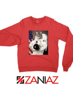 Astronaut Cat Red Sweatshirt