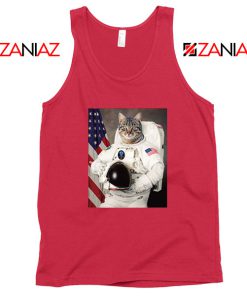 Astronaut Cat Red Tank Top