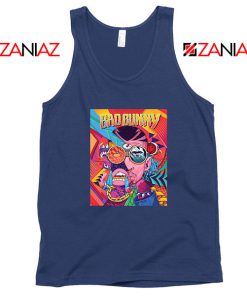 Bad Bunny Concert Poster Navy Blue Tank Top