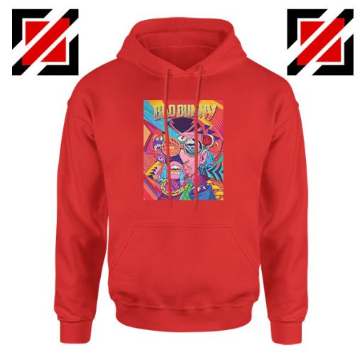 Bad Bunny Concert Poster Red Hoodie